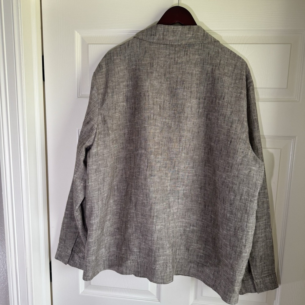 Men's Tasso Elba Brown Linen Cotton Blend Full Zip Size XXL Jacket - Picture 2 of 15